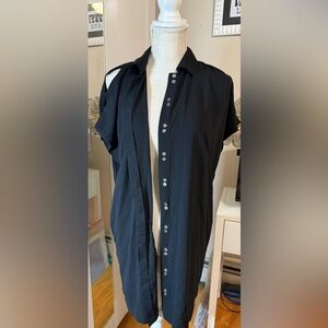 RACHEL Rachel Roy Navy Blouse with White Buttons